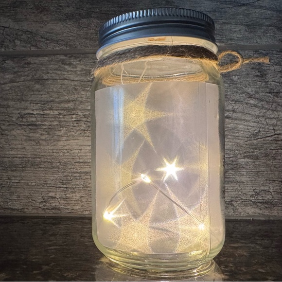 Decorative Mason Jar with LED Lights Handcrafted - Picture 3 of 9